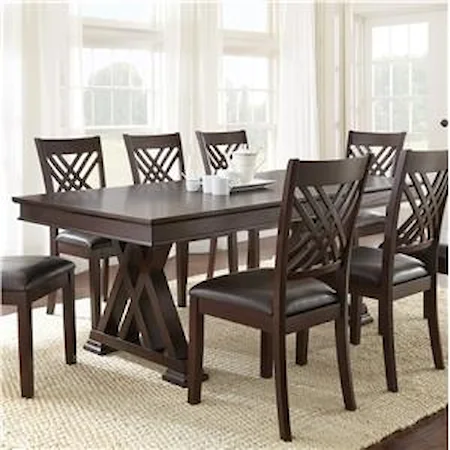 X Motif Dining Table and 18" Leaf